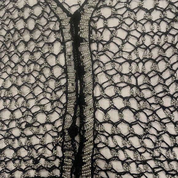 Elegant Black Mesh Women's Handmade Top - Picture 4 of 4